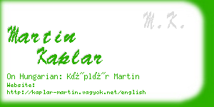 martin kaplar business card